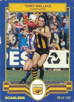 1986 Scanlens VFL #39 Terry Wallace Front